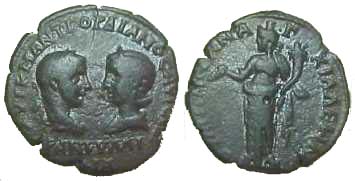 3563 Anchialus Thracia Gordianus III & Tranquillina AE