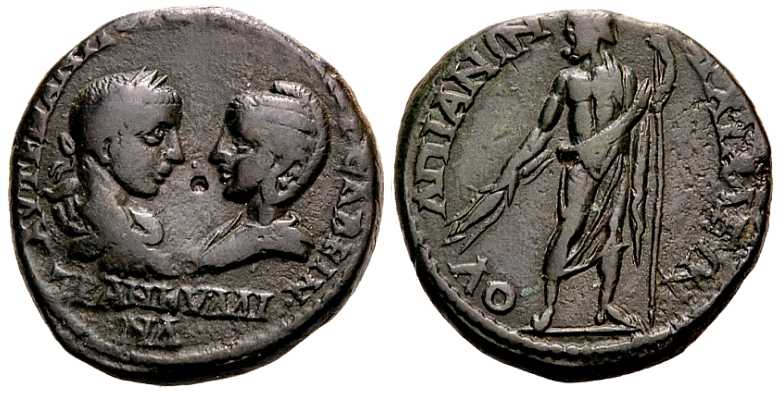 4227 Anchialus Thracia Gordianus III & Tranquillina AE