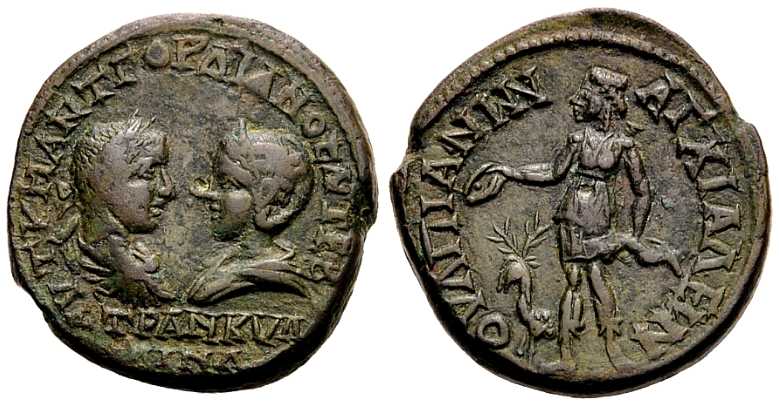 4229 Anchialus Gordianus III & Tranquillina AE