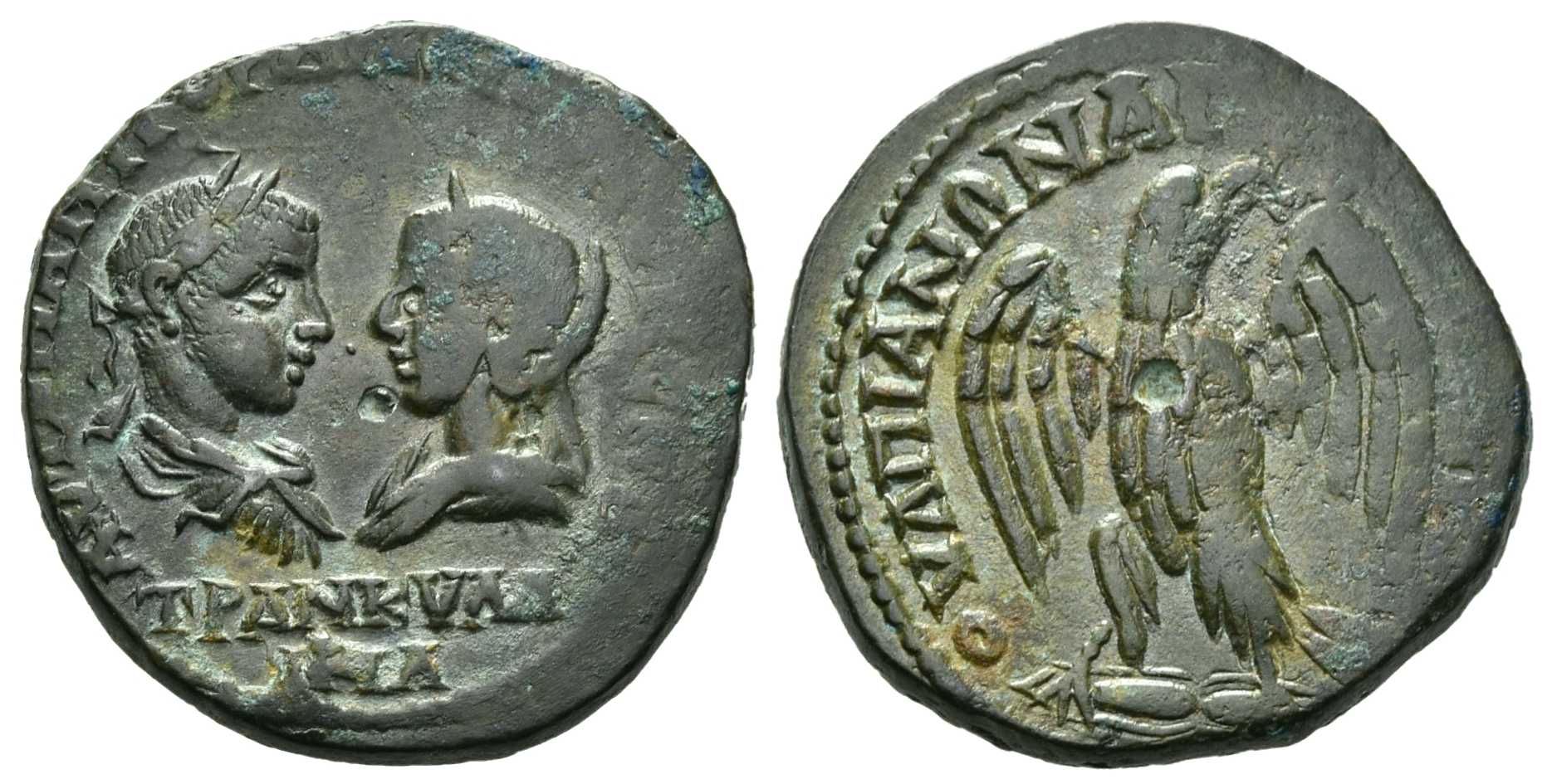 4861 Thracia Anchialus Gordianus III & Tranquillina AE