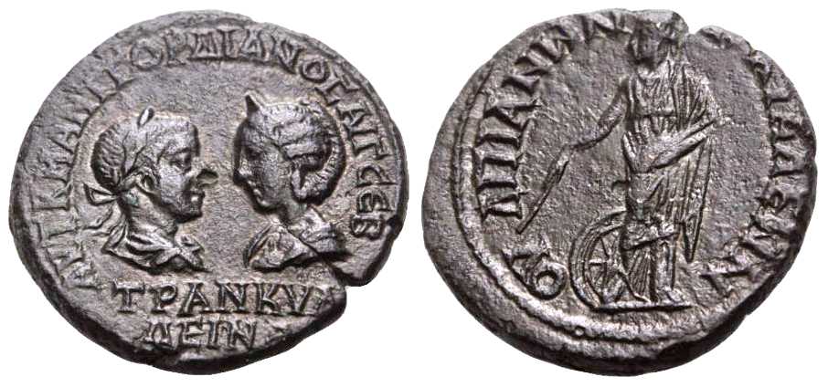 5462 Anchialus Thracia Gordianus III & Tranquillina AE