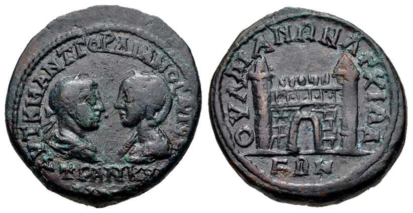 5467 Anchialus Thracia Gordianus III & Tranquillina AE