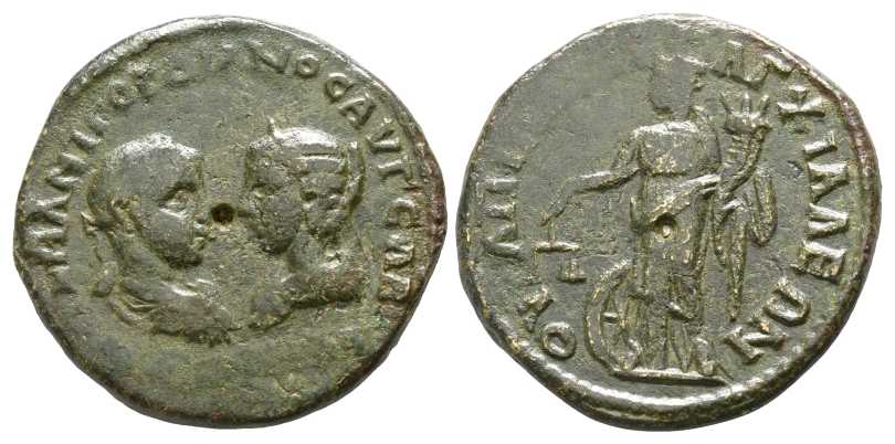 6734 Anchialus Thracia Gordianus III & Tranquillina AE