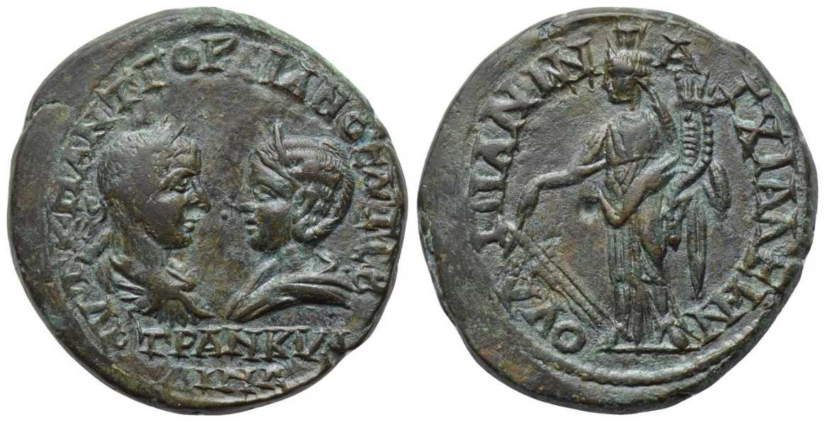 v4020 Anchialus Thracia Gordianus III & Tranquillina AE