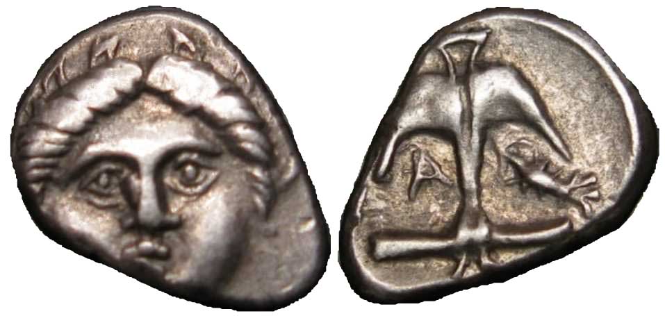 3044 Apollonia Pontica Thracia Diobol AR