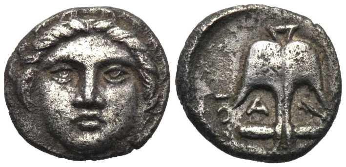 5369 Apollonia Pontica Thracia Diobol AR