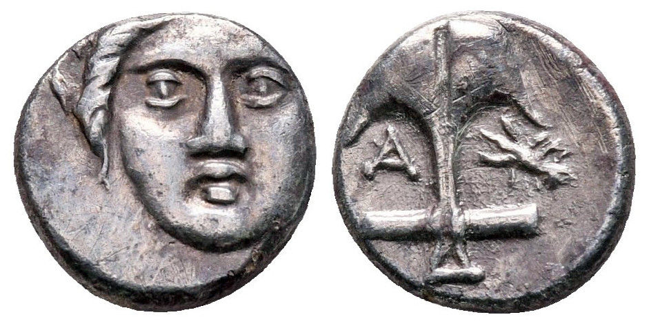 7485 Apollonia Pontica Thracia Diobol AR