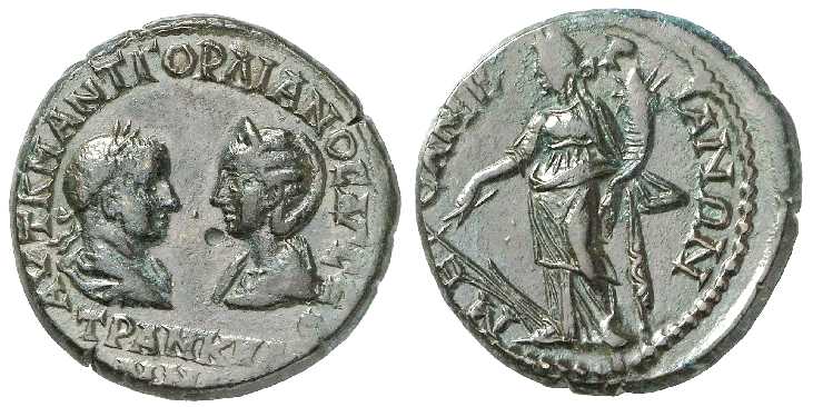 3993 Mesembria Thracia Gordianus III & Tranquillina AE