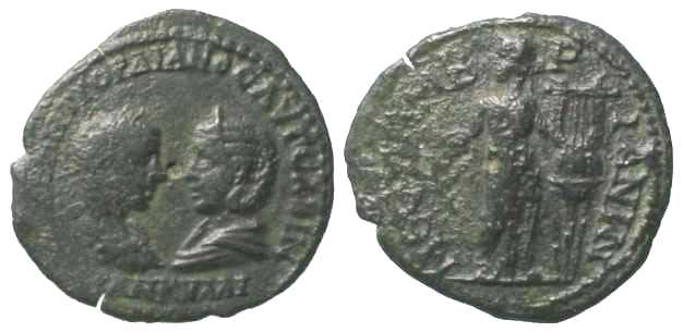4747 Mesembria Thracia Gordianus III & Tranquillina AE