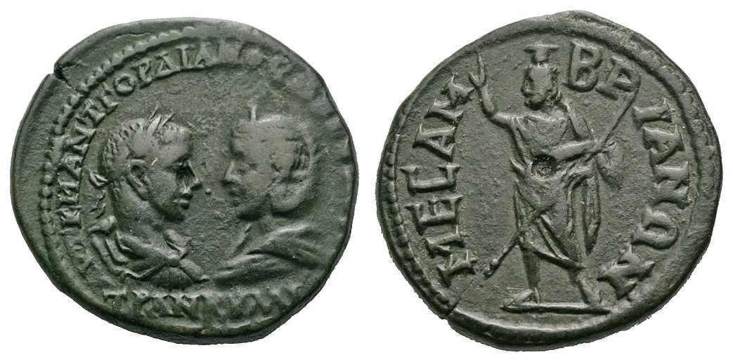 6388 Mesembria Thracia Gordianus III & Tranquillina AE