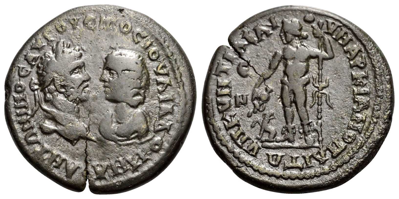 5864 Marcianopolis Moesia Inferior Caracalla & Iula Domna AE