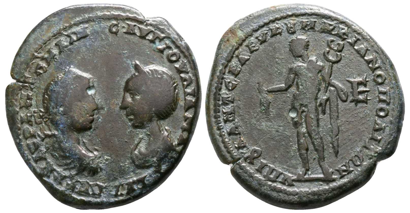 6705 Marcianopolis Moesia Inferior Elagabalus & Iulia Maesa AE