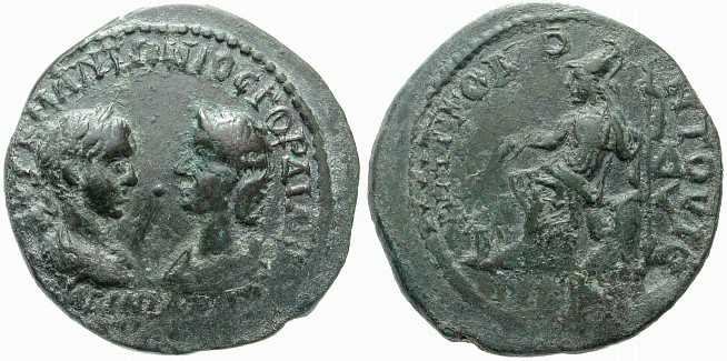 3204 Tomis Moesia Inferior Gordianus III & Tranquillina AE