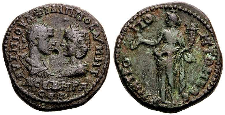 4244 Tomis Moesia Inferior Philippus I & Otacilia Severa AE
