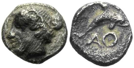 4318 Thasos Insulae Thraciae Hemiobol AR
