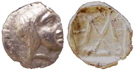 873 Saratocus Rex Thraciae Trihemiobol AR