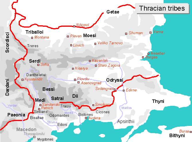 Map Gentes Thraciae Eliznik