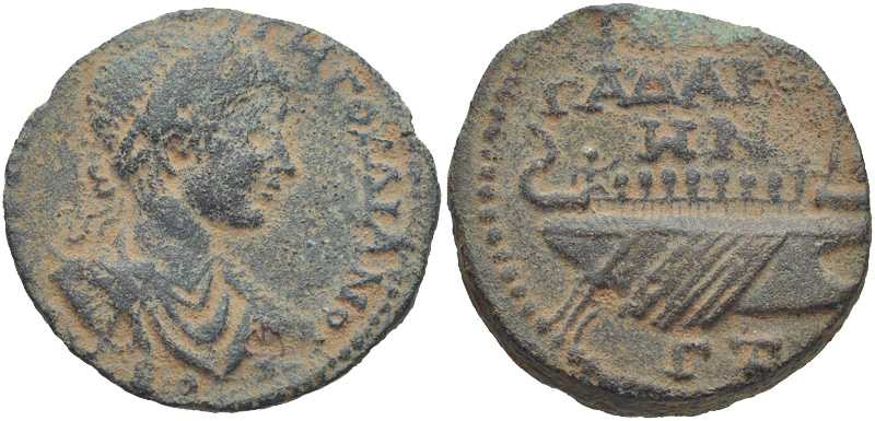 3439 Gadara Decapolis-Arabia Gordianus III AE