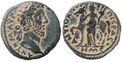 3023 Hippum Decapolis-Arabia Commodus AE
