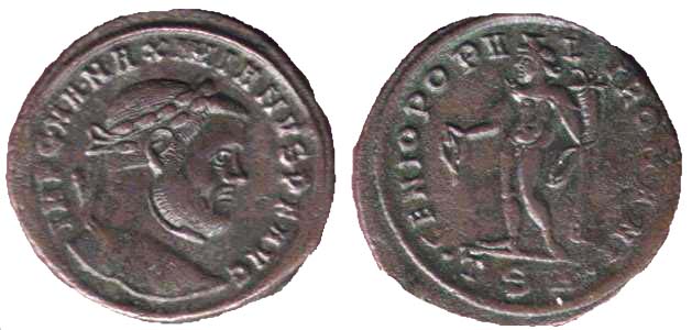 959 Maximinus II Thessalonika Follis AE