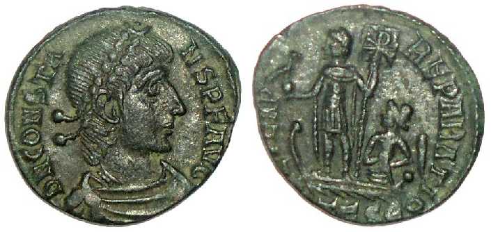 1023 Thessalonica Constans I Imperium Romanum AE