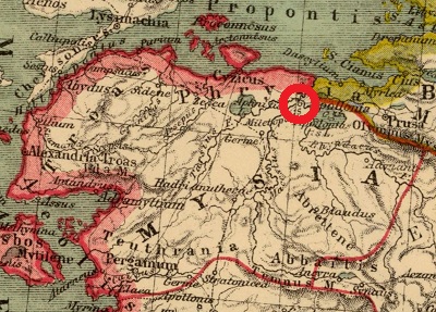 Perperene Mysia Kiepert Map