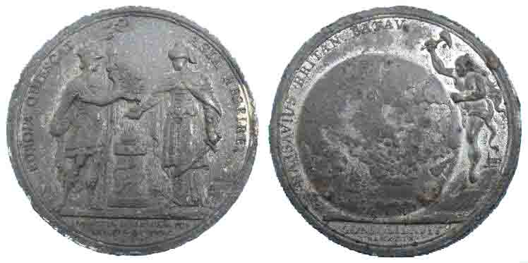 4122 Deutsches Reich Treaty of Karliwitz 1699 Medal Bronze
