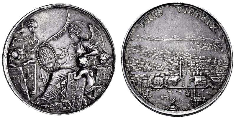 4218 Venezia 1686 Victory over the Ottoman Empire in Morea Medal Silver