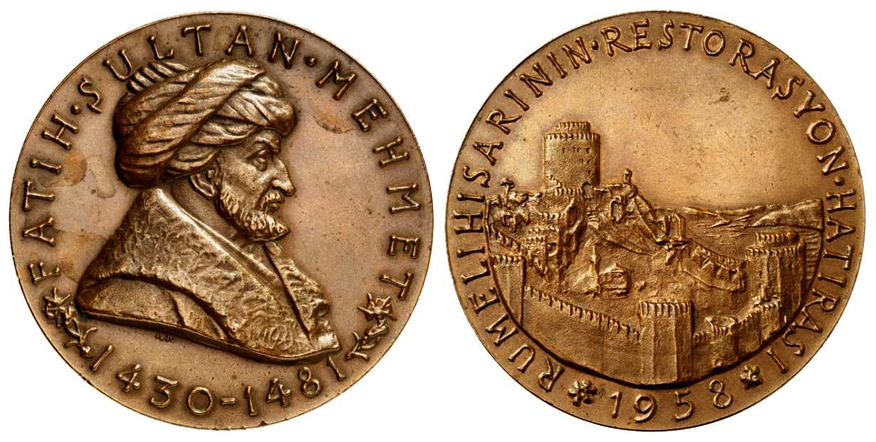 6456 Turkey Rumeli Hisar Restoration 1958 Medal Bronze