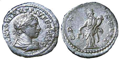 1558 Antiochia ad Orondem Elagabalus Denarius AR