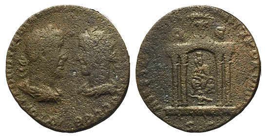 7366 Trebonianus Gallus & Volusianus AE