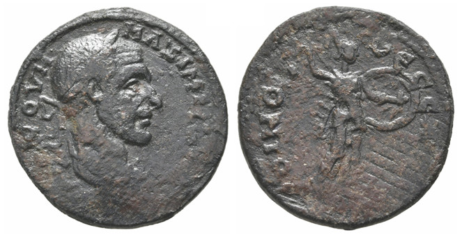 6845 Thessalia Koinon Maximinus I AE