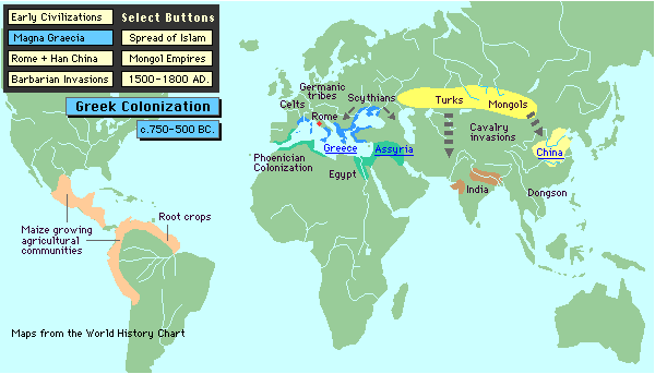 750 BC - 500 BC Greek Colonization