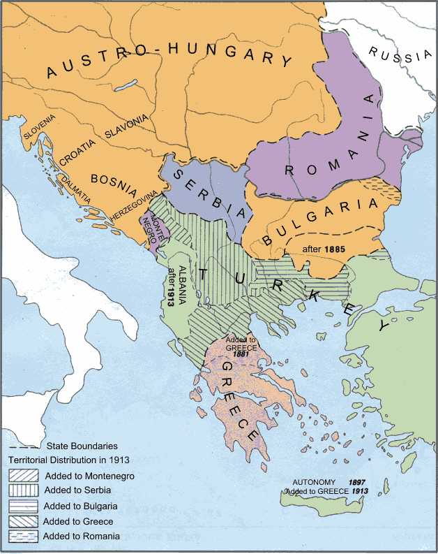 1878-1914 Map The Balkans